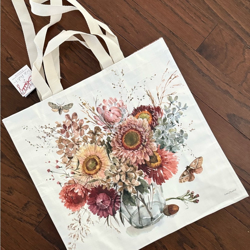 Primitives by Kathy Fall Floral Vase Market Tote Bag, Brand New with Tags